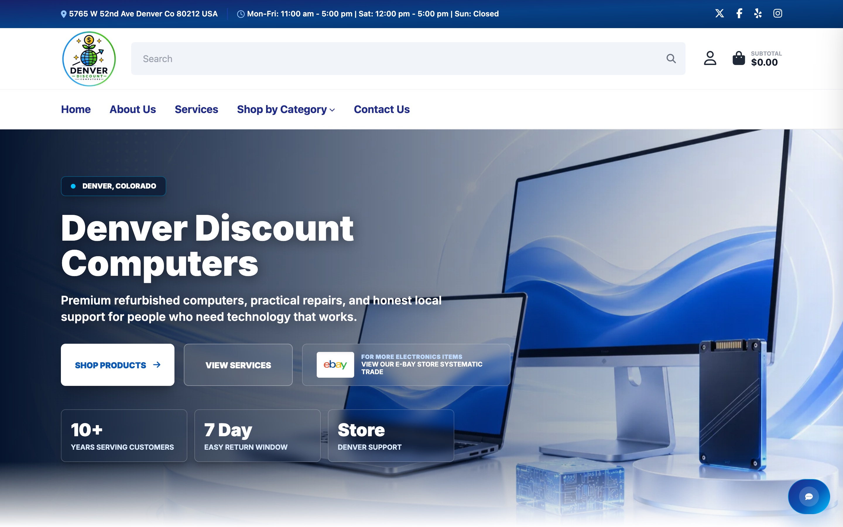 Screenshot of Denver Discount Computers